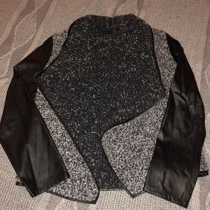 Blu Pepper Blazer Jacket with Pleather Sleeves